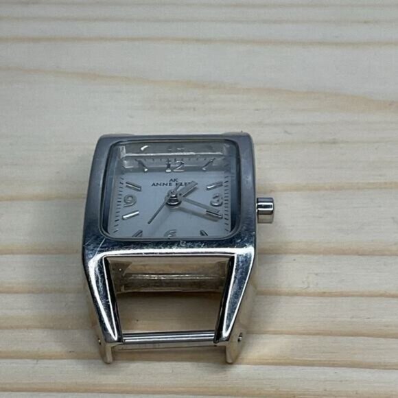 Anne Klein Stainless Steel Silver Rectangle Watch Face With Open Frame Design - Picture 6 of 7